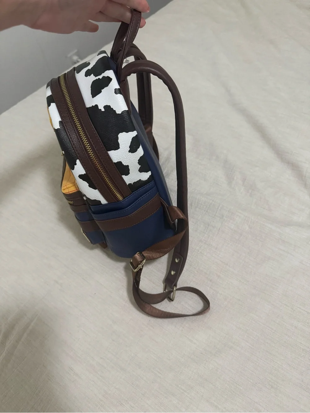 Loungefly Woody Toy Story Mini Backpack - Blue, White, Yellow, Brown, Red